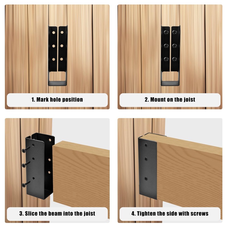 24 Pcs Upgraded Concealed Beam Hangers, 2"x4" Outdoor Concealed Flange,