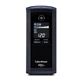 CyberPower CP850AVRLCD Intelligent LCD UPS Battery Backup and Surge Protector, 850VA/510W, 9 Outlets, AVR, Mini-Tower, UL Certified