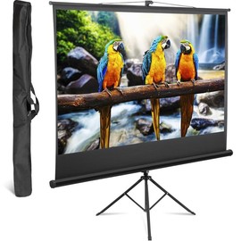 SEGAWE 84 inch Projector Screen with Stand for Movie or Office Presentation,16:9 HD Tripod Screen for Projector with Carry Bag Black