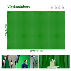 WYYFXY® 2 x 3 m Green Fabric Photo Background Photography Photo Wall Foldable Photo Canvas Green Canvas for Photo Studio, Photo Shoot, Video, Fashion Photography