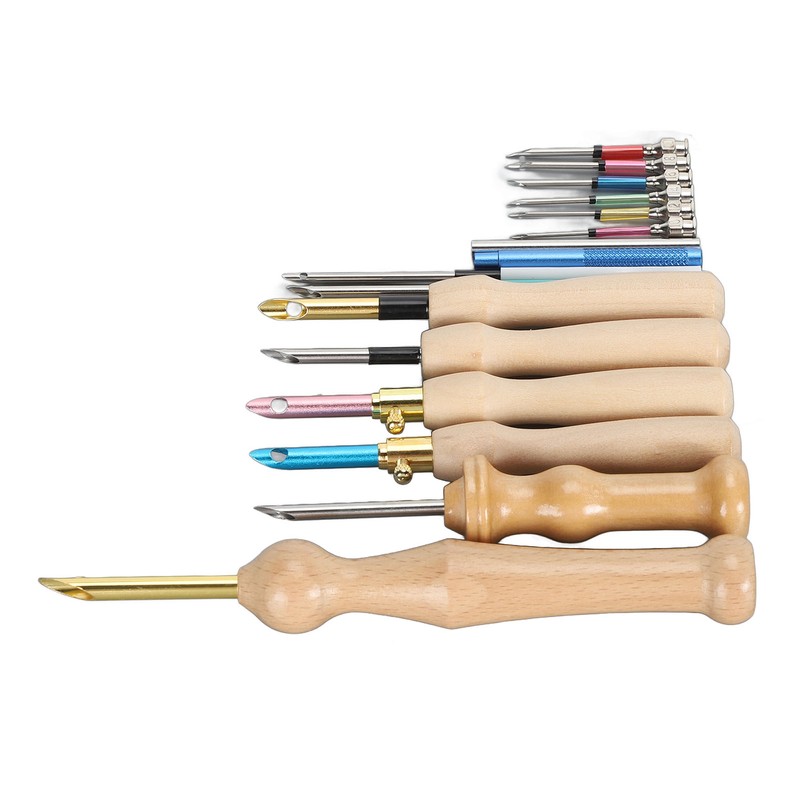 Punch Needle Set Wooden Handle Stainless Steel Ergonomic Easy Operation