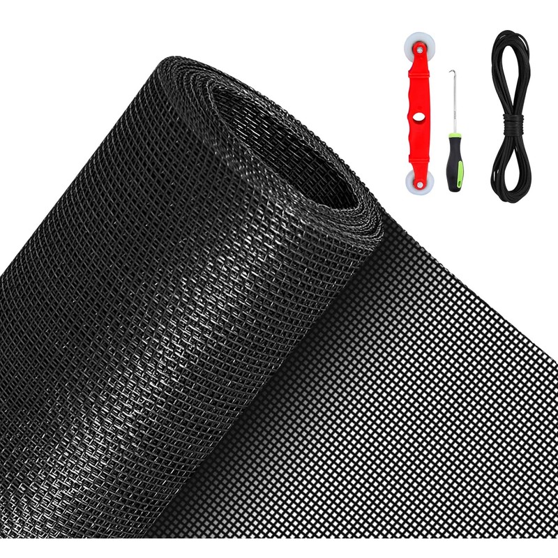QWR Pet Proof Window Screen Replacement Kit, 48"x118" Durable High