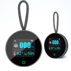 3 in 1 Portable Carbon Monoxide Detector Rechargeable CO Meter for Travel Temp &Humidity& CO Sensor Alarm Magnetic Back&Hanger Outdoor Air Quality Monitor Camping Car Compact Carbon Monoxide Detector