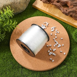 TEHAUX 1set Nylon Fishing Line String Wire for Crafts High Strength Invisible Fish Wire Crimp Sleeves Abrasion Resistant Nylon Material for Fishing and Hanging Decorations