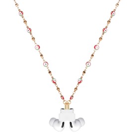 YWJRINDFL Magnetic Strap Retainer leashes Colorful Eye Beads Anti Lost Ear Gold Chain Compatible With Airpods pro,1,2 3