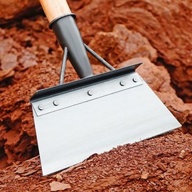 9.8inch Multi-Functional Garden Cleaning Shovel, Outdoor Garden Flat Shovel for Ice Floor, Heavy Duty Steel Planting Weeding Farm Shovel for Landscaping, Garden Scraper Shovel for Weeds and Moss