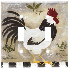 Art Plates - Jennifers Rooster Switch Plate - Double Toggle