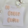 Baby Boomer Wedding Stone Homemade Nail Tips - Almond /