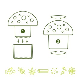 Genuine Fred Merry Mushroom Herb Grinder, Red/White, 3 inches