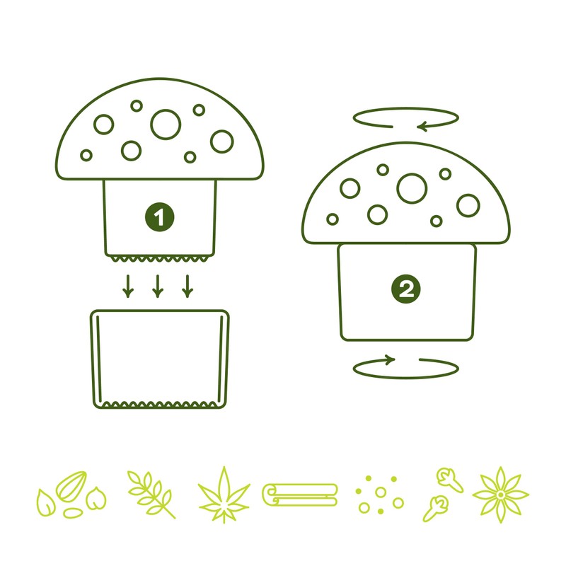 Genuine Fred Merry Mushroom Herb Grinder, Red/White, 3 inches