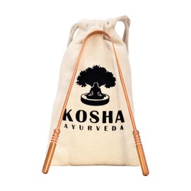 Kosha Ayurveda Copper Tongue Scraper/Cleaner with Handle (1)