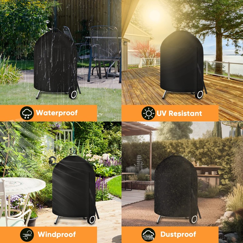 iCOVER Grill Cover for Weber 22 Inch Charcoal Kettle- Heavy