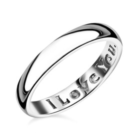 TJC Silver Band Ring for Women Shinny 925 Sterling Stamped High Gloss Plain Solid Stackable Size R