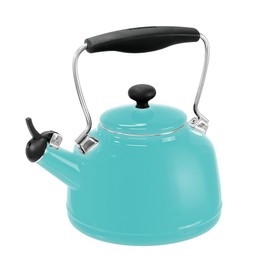 Chantal Vintage Enamel on Steel Whistling Teakettle, 1.7 quart, Aqua