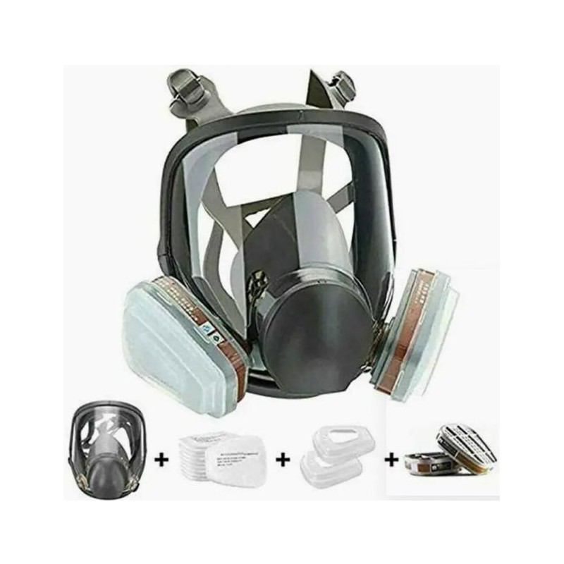 15-in-1 Professional Full Face Respirator Mask With Safety Goggles -