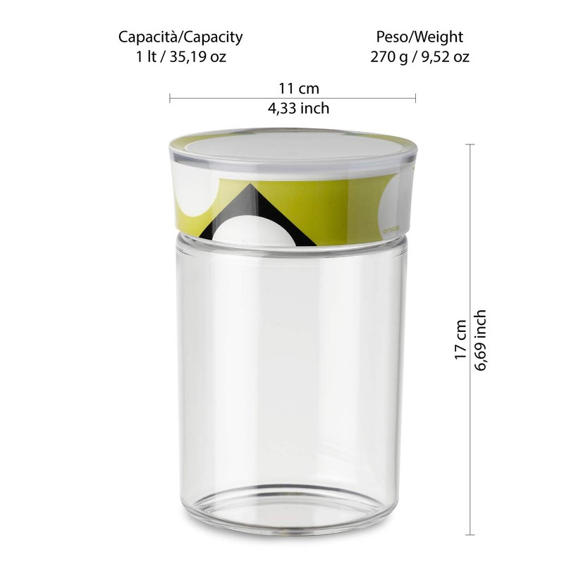 Omada Design 35 fl oz (1 L) Plastic jar, Sealed