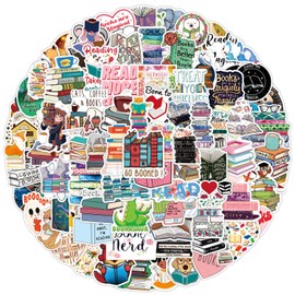 Stickers Aesthetic Pack of 100 Reading Stickers Book Stickers Children Vinyl Waterproof Stickers for Water Bottles, Laptop, Skateboard, Phone, Helmets