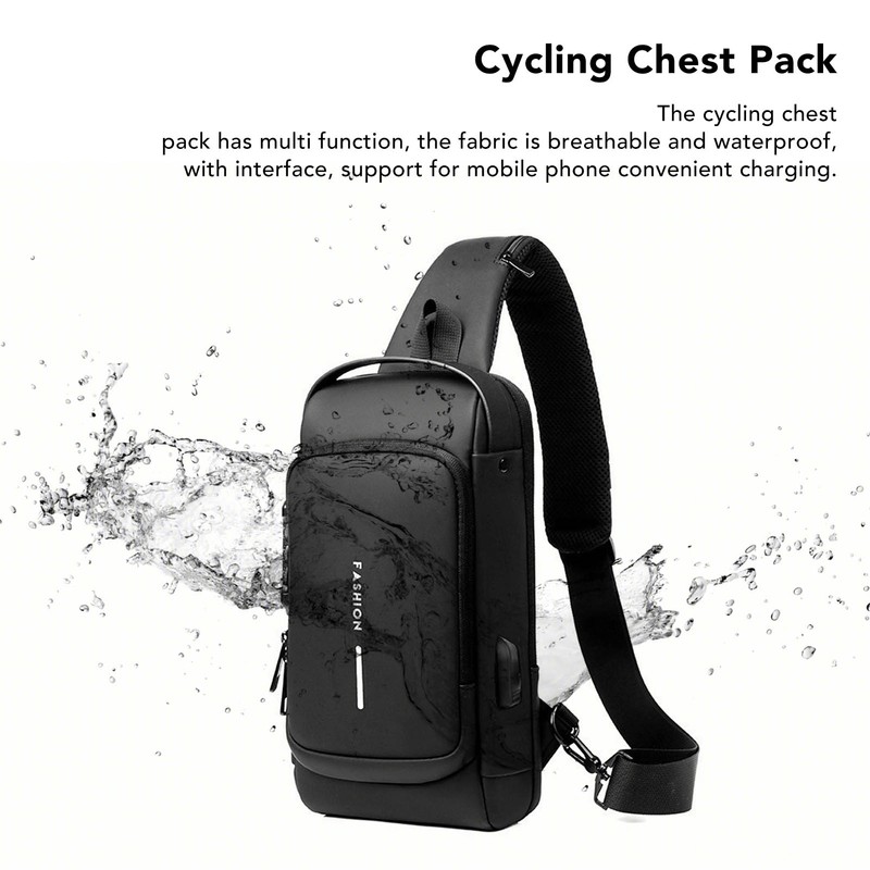 Password Sling Backpack Anti Theft Multifunctional Cycling Chest Bag for