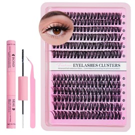 Azenlo Azenlo Lash Extensions Cluster DIY Lashes 240pcs 40D 60D 8-16mm Eyelash Clusters Individual Lashes Lash Kit Think Band Lash Kit.