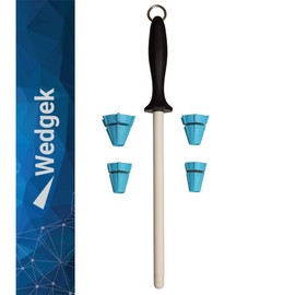 Wedgek HXT Ceramic Thick Sharpening Rod and Angle Guides, 11-Inch Shatter Resistant