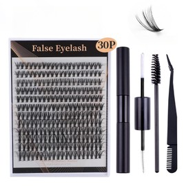 Fologoo 30D, 40D False Eyelash Set, 240 Eyelash Curler with Glue and Tweezers for Natural Volume. (New 40D 240 Cluster)