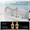 Bathroom Sink Faucet Widespread Brushed Nickel Double Mixing Tap Deck