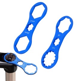 Shoyisenka 2Pcs Bike Fork Repair Tool - Compatible with SR Suntour XCR/XCM/XCT/RST - MTB Fork Cap Wrench Set for Aluminum Front Forks - Essential Mountain Bike Maintenance Kit.