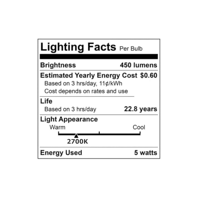 (7)-LED Bulbs 5W Replacement Light Bulb for 50-Watts 120V 50W
