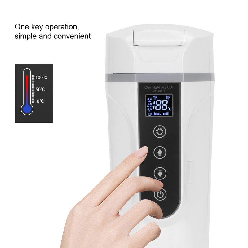 450ml Vacuum Cup Digital Insulated Water Bottle Car Heating Cup