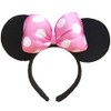 LEEMASING Light Up Mouse Deluxe Ear Headband Flashing Bow Polka