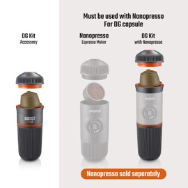 WACACO DG Kit, Zubehör für Tragbare Espressomaschinen Nanopresso, Kompatibel mit DG-Kaffeekapseln, perfekt für Reisen, Camping oder Büro
