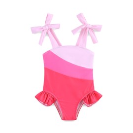 Little Girl Swimsuit 2-3T Beach Wear Pink Red Toddler Princess Swim Bath Set