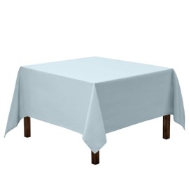 Gee Di Moda Square Tablecloth - 52 x 52 Inch Baby Blue Table Cloth for Small Square or Round Tables - Heavy Duty Washable Fabric - for Buffet Table, Holiday Party, Dinner, Wedding & Baby Shower