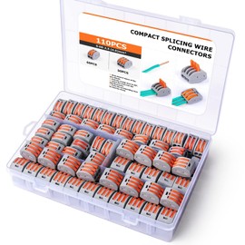 Conectores de Bloque de Terminal de Cable, 110 Piezas Conectores de Cable Compacto con Palanca de Empuje con Resorte, Electric Connectors Bloques, Empalme Connectors
