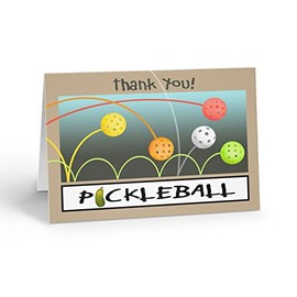 Stonehouse Collection Pickleball Thank You Note Cards - 10 Boxed Pickle Ball Appreciation Cards - Sports Cards USA Made (Thank You)