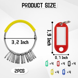 GTILE Portable Key Organizer with 40 Spring Hooks and Tags, Ideal for Hotel, Office, Apartments, Car Rental