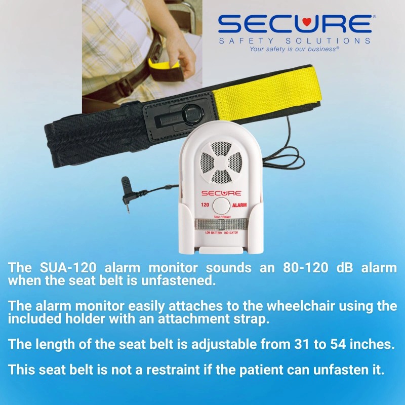 Secure Wheelchair Seat Belt Patient Alarm Set for Fall and
