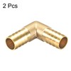 sourcing map Pack of 2 14 mm Barb Brass 90°