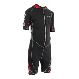 SEAC Trendy Kid, 2.5 mm Neoprene One-Piece Short Wetsuit with Front Zip, for Snorkeling, Surfing and Water Sports in Warm Water, Large