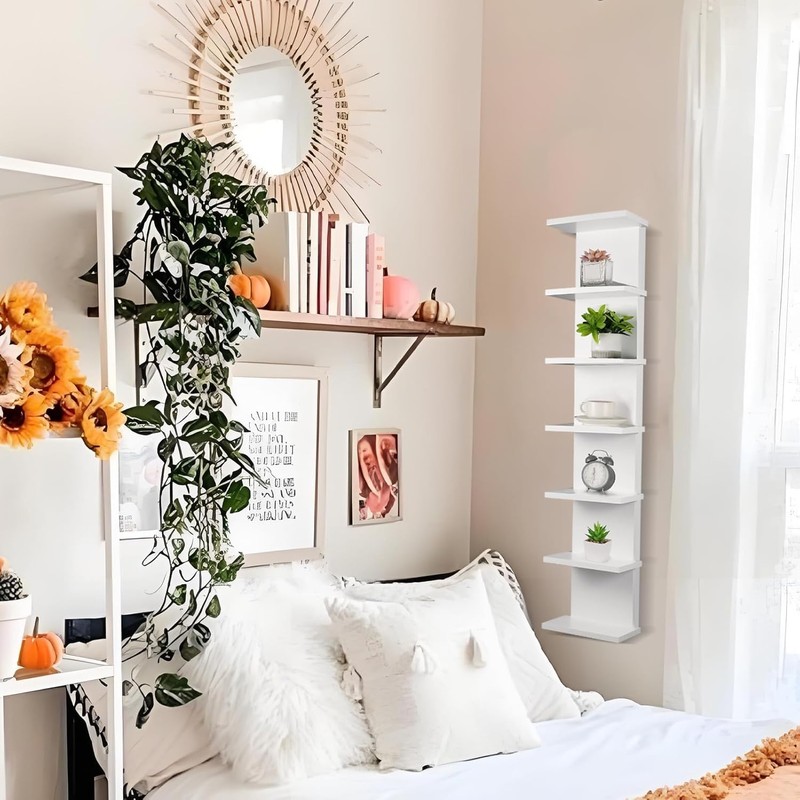 YEXEXINM 2 Pack 7 Tier Wall Shelf Unit 43" White