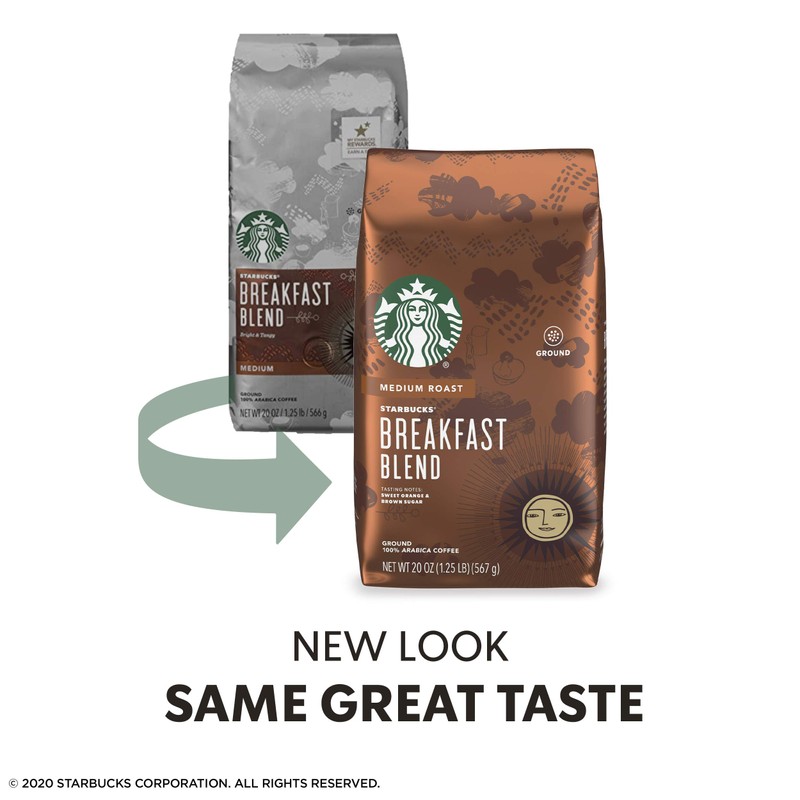 Starbucks Medium Roast Ground Coffee — Breakfast Blend — 100%
