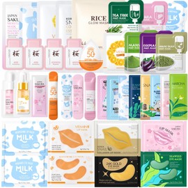 40PCS Pamper Gifts for Women,Face Masks Skincare Set,Luxury Care Kit,Teenage Girls Gifts,Skincare Set with Face Mask&Cream,Lip Masks,Eye Patch,Care Package Gift Sets for Women Moisturising Nourish