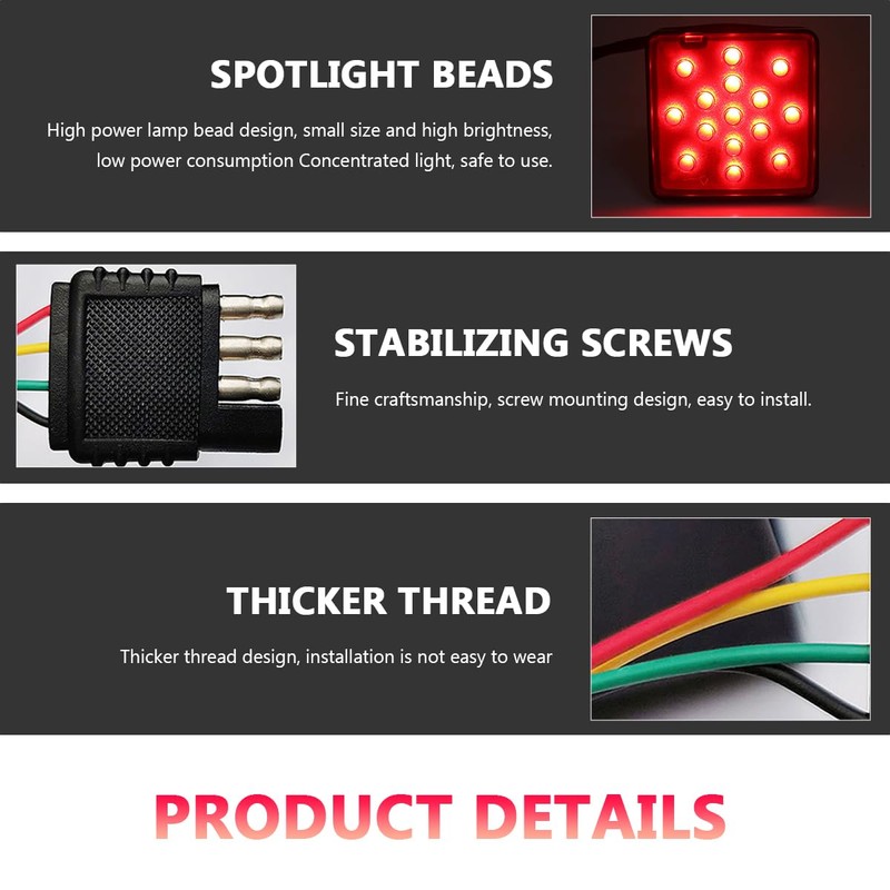 NYTKL 15 LED Brake Light Trailer Hitch Cover, Smoked Lens