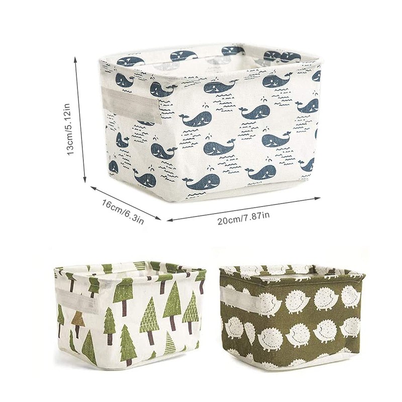 ZEACCT 4 Pack Storage Baskets small,Foldable Mini Square Storage Bins