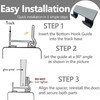 Auaurly 2 PCS Gray Plastic Shower Door Bottom Hook Guide