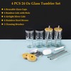 ASANMEYO 4 Pcs 24 oz Glass Cups With Bamboo Lids