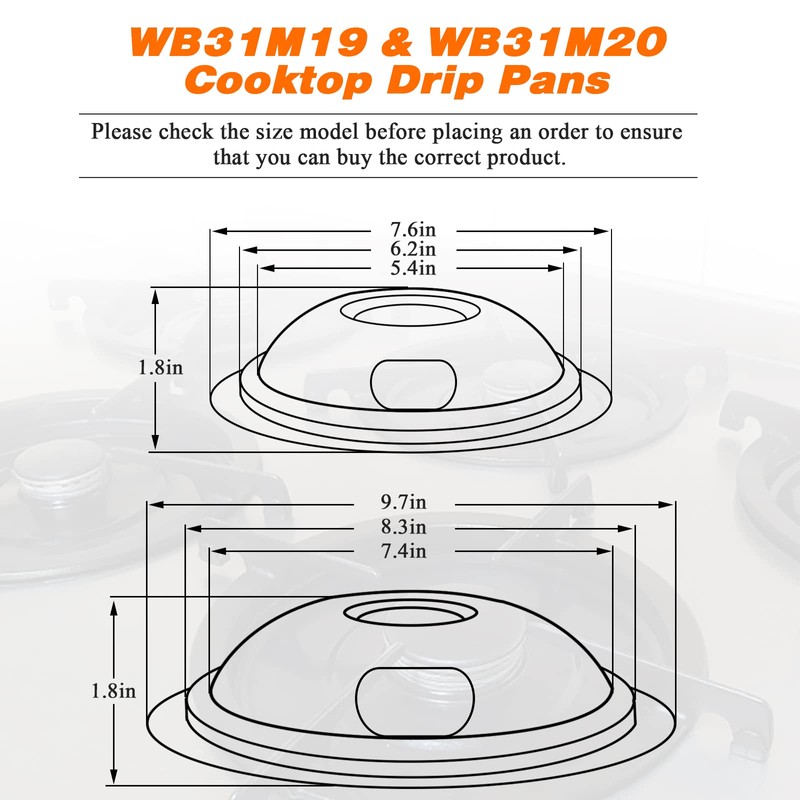 WB31M20 WB31M19 Porcelain Drip Pans by Blutoget - Compatible for