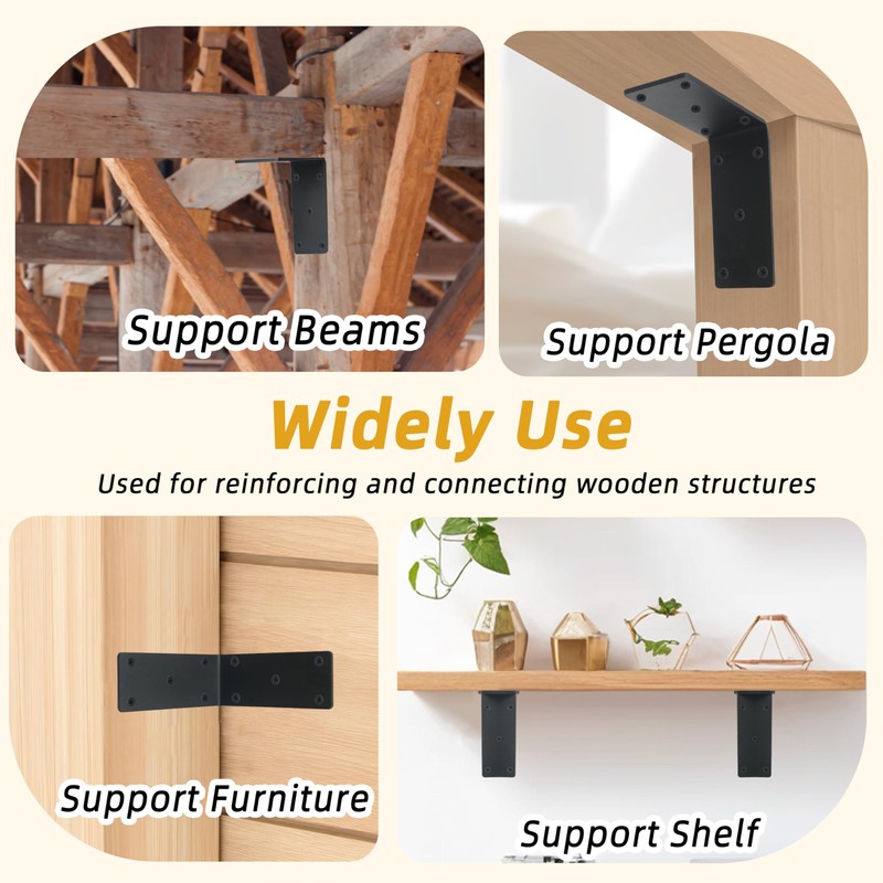 8-Pack 6" x 6" x 2⅜" L Right Angle Bracket,