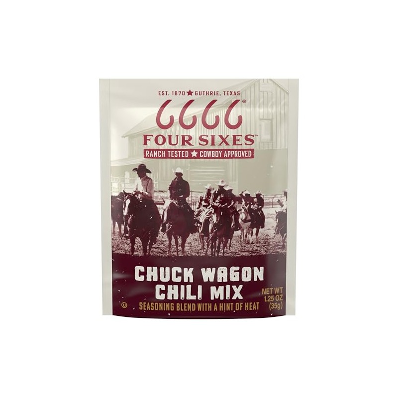 6666 Four Sixes Chuck Wagon Chili Seasoning Mix, 1.25 Ounce