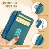 Kelvoris Teal Blue Credit Card Holder Small Wallet Women, Minimalist